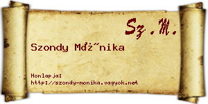 Szondy Mónika névjegykártya