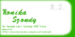 monika szondy business card